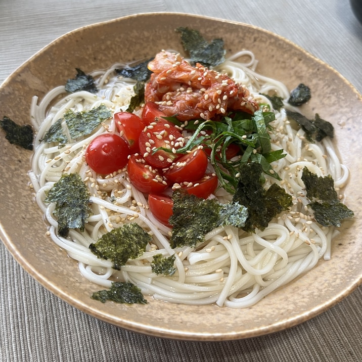 夏にサッパリ!冷麺風ひやむぎ